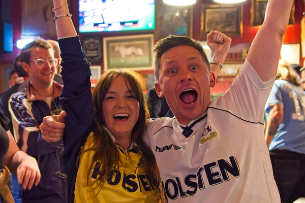fans watching sport at Skehan's pub